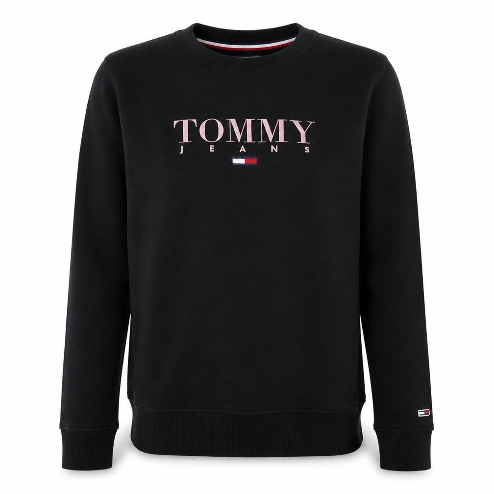 Tommy Jeans Mens Black Embroidered Logo Sweatshirt Size M