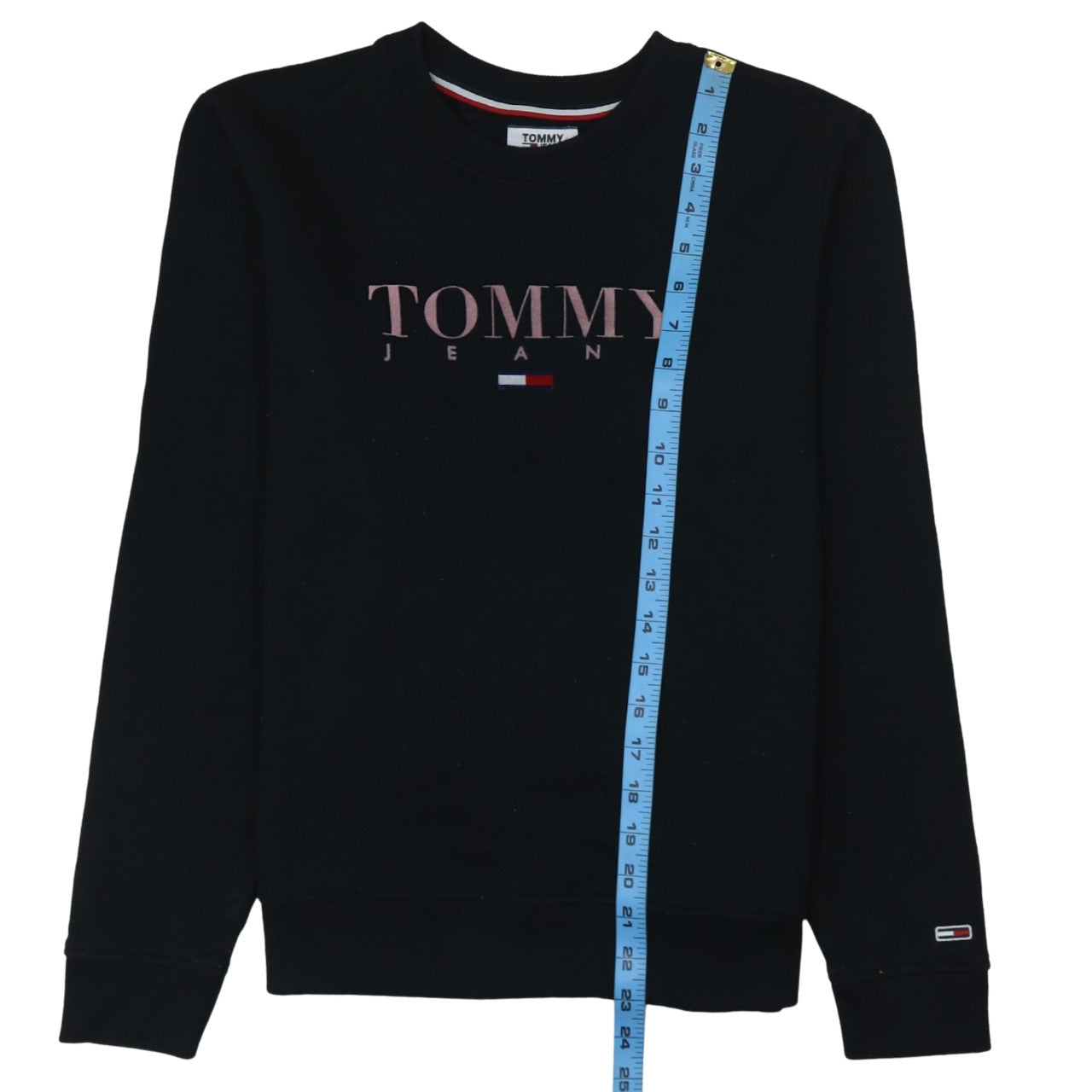 Tommy Jeans Mens Black Embroidered Logo Sweatshirt Size M