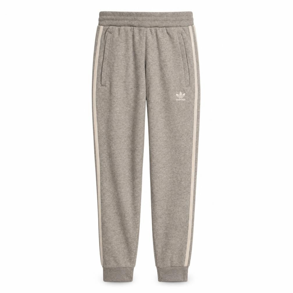 Front view of Adidas Women Grey XS Jogger Trousers with Stripes and Logo