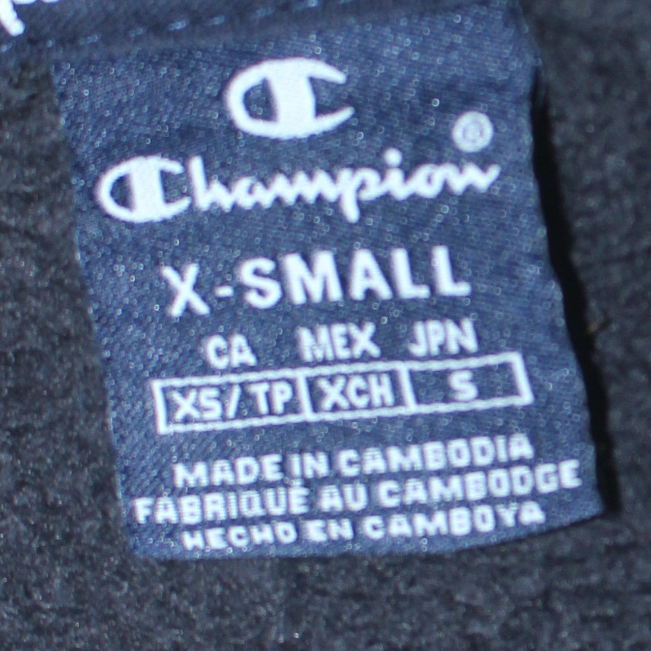 Champion Womens Black XS Pullover Hoodie with Logo Print