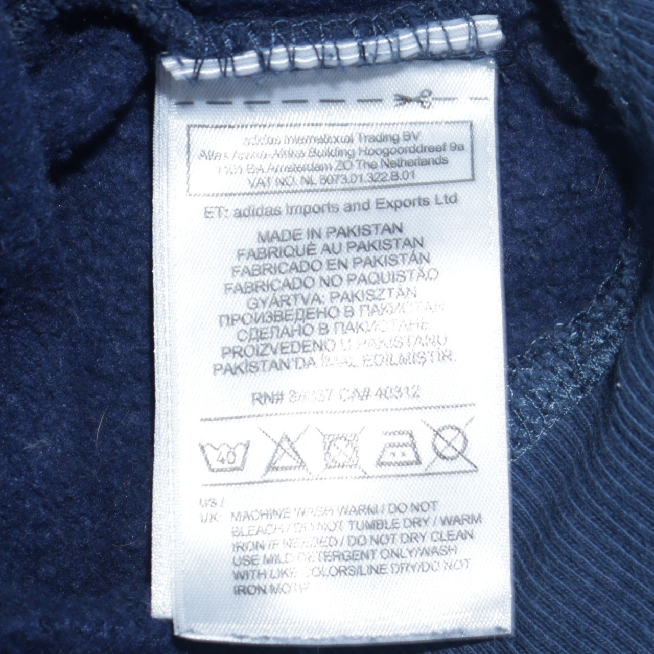Adidas Men's Blue Pullover Hoodie Size S Regular Fit Logo Design