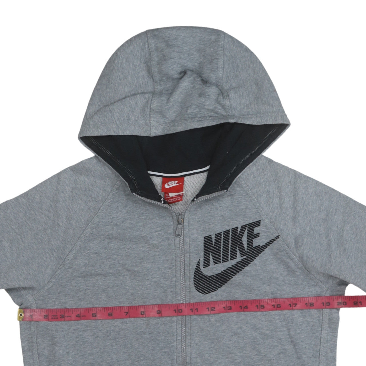 Nike Boys Grey Full Zip Hoodie XL 13-15 Years Cotton Blend Casual