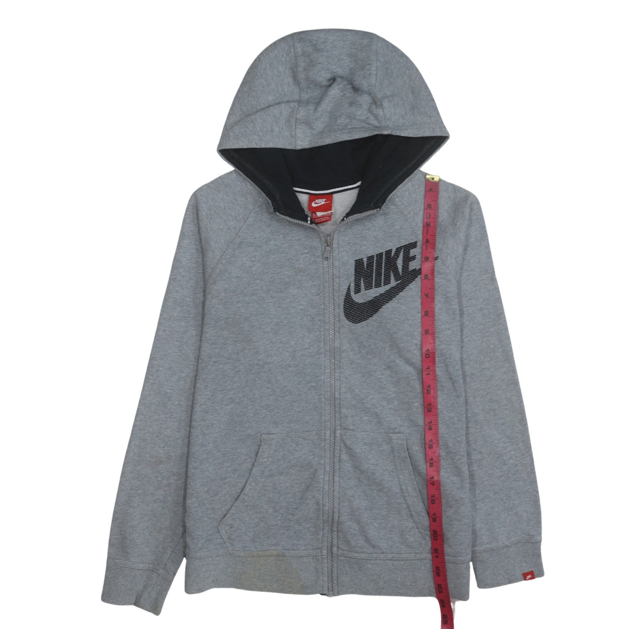 Nike Boys Grey Full Zip Hoodie XL 13-15 Years Cotton Blend Casual