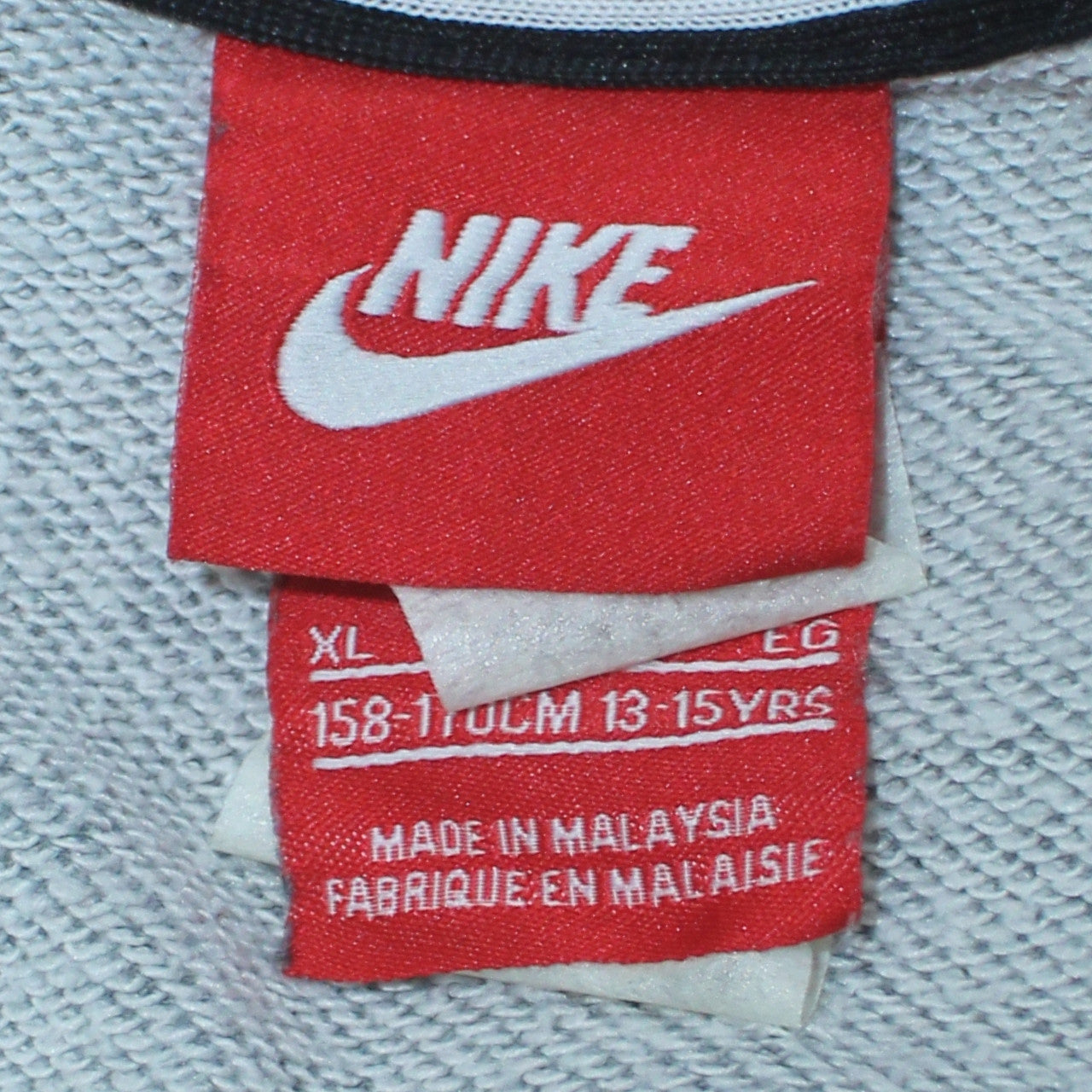 Nike Boys Grey Full Zip Hoodie XL 13-15 Years Cotton Blend Casual