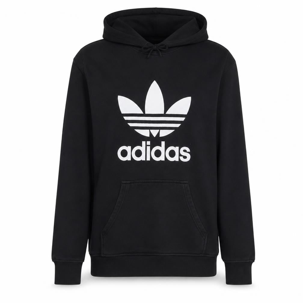 Adidas Womens Black Hoodie Size 12 Pullover Hooded Sweatshirt