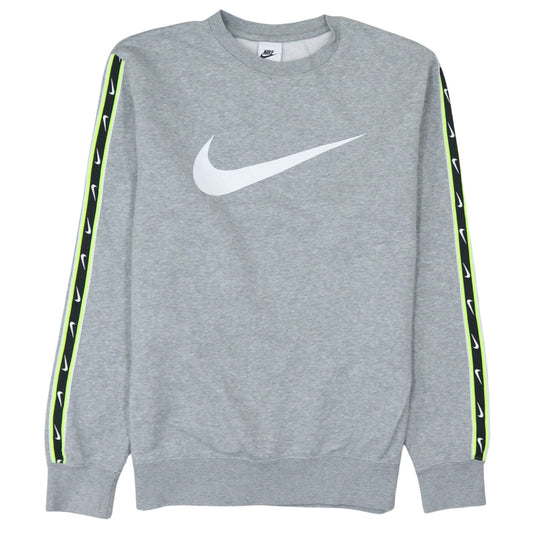 Nike Men's Grey Regular Fit Crew Neck Graphic Sweatshirt S