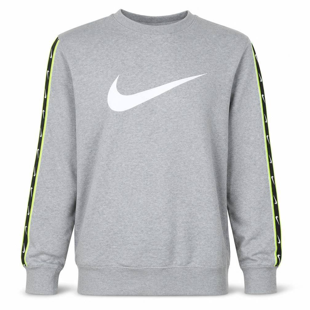 Nike Men's Grey Regular Fit Crew Neck Graphic Sweatshirt S