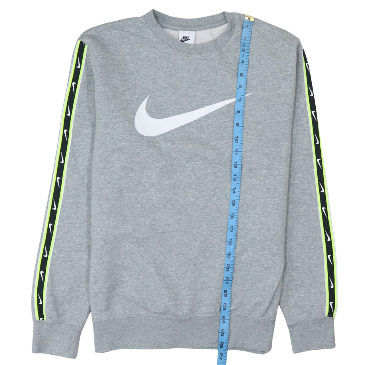 Nike Men's Grey Regular Fit Crew Neck Graphic Sweatshirt S