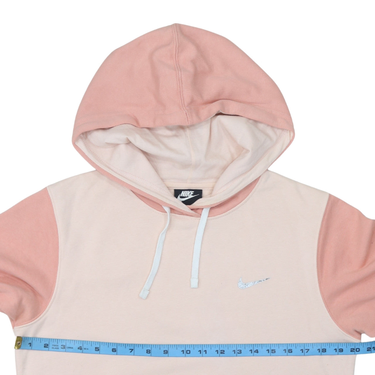 Nike Womens Pink & Beige Pullover Hoodie XS Cotton Blend