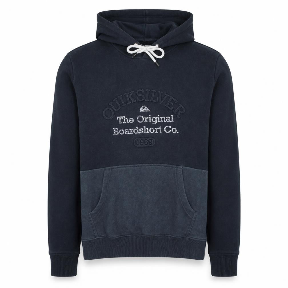Quiksilver Men’s Black Pullover Hoodie M Embroidered Logo Fleece