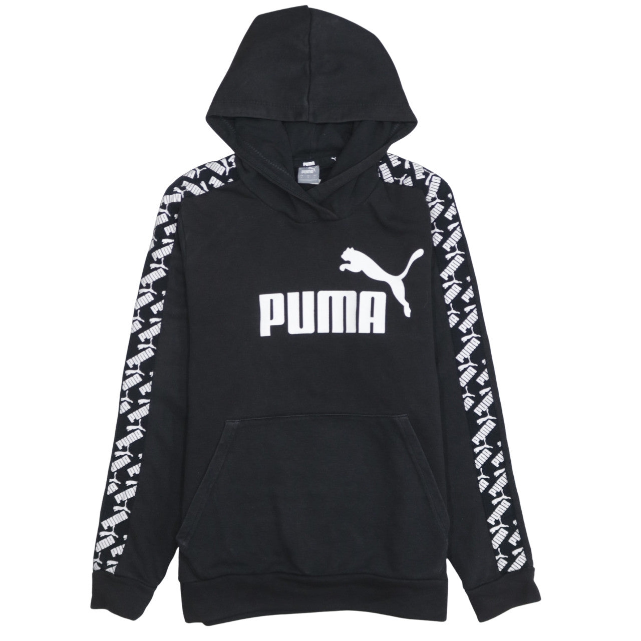 Puma Women's Black Pullover Hoodie Sweatshirt Size L Logo Design
