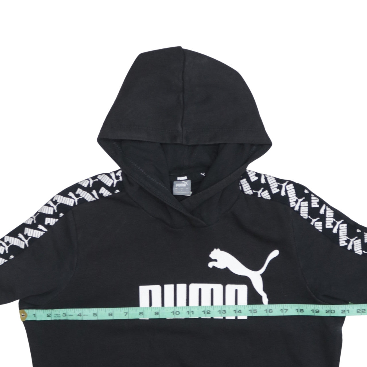 Puma Women's Black Pullover Hoodie Sweatshirt Size L Logo Design