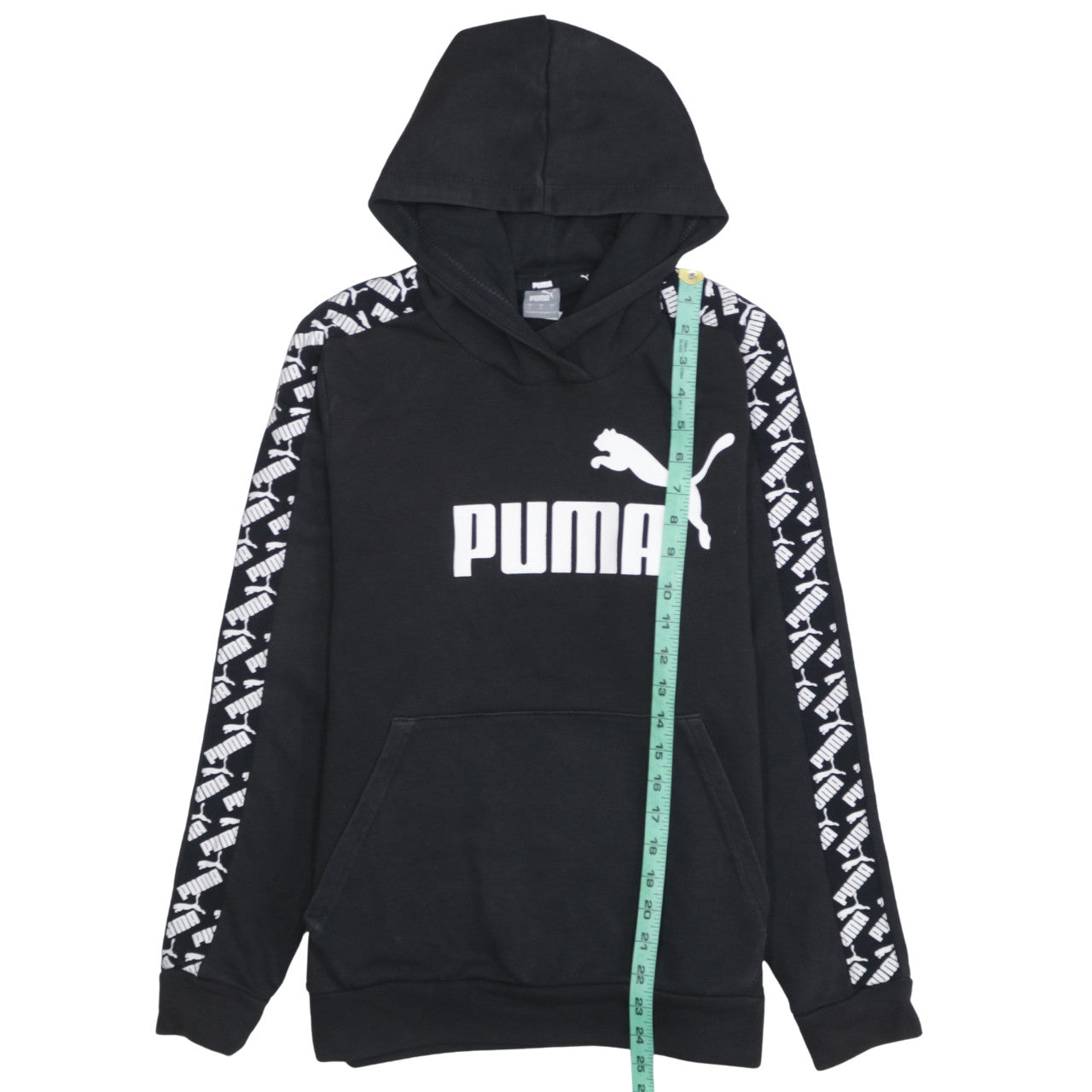 Puma Women's Black Pullover Hoodie Sweatshirt Size L Logo Design
