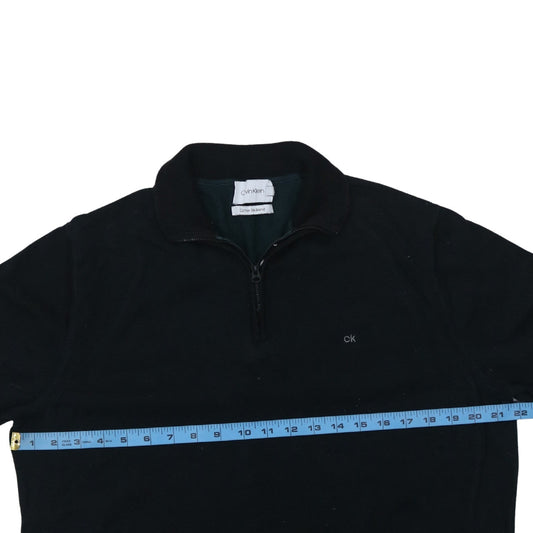 Calvin Klein Men's Black Cotton Silk 1/4 Zip Jumper Size M