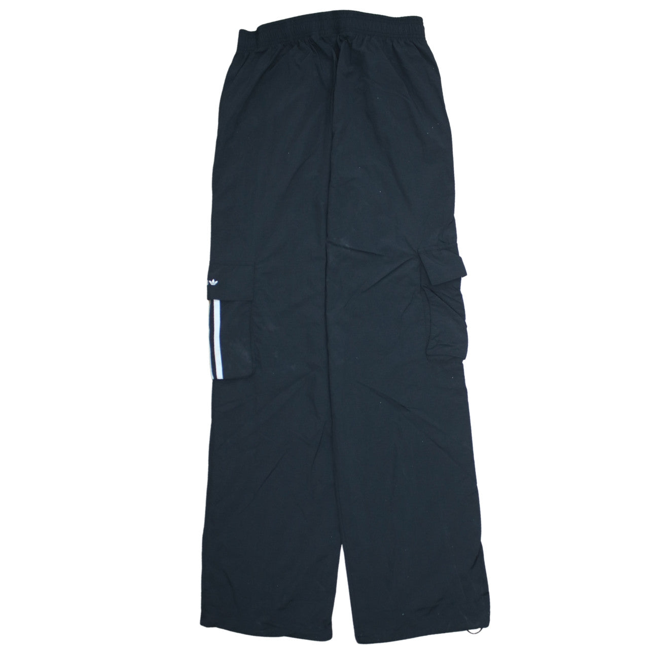 Adidas Womens Black Cargo Trousers Size S Elastic Waist Sports Style