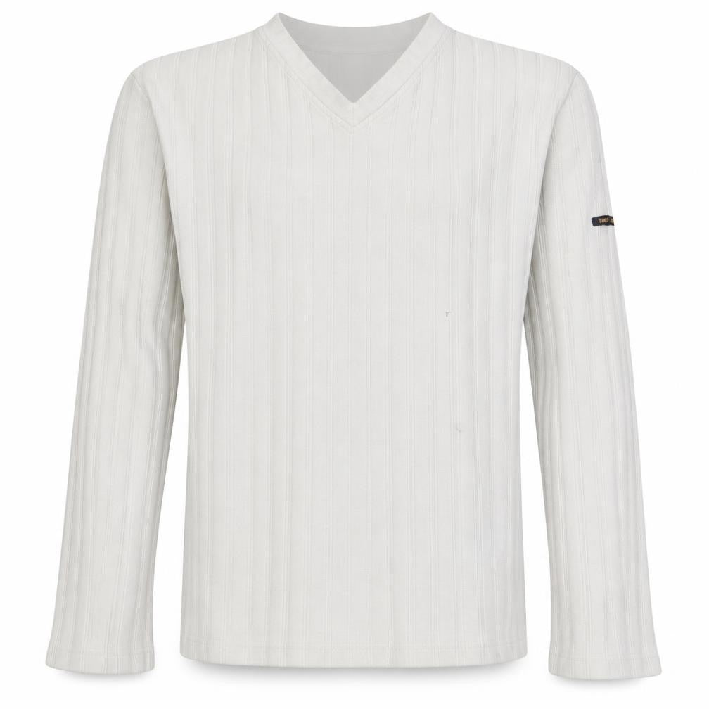 Timberland Men's White V-Neck Long Sleeve Pullover Sweatshirt L