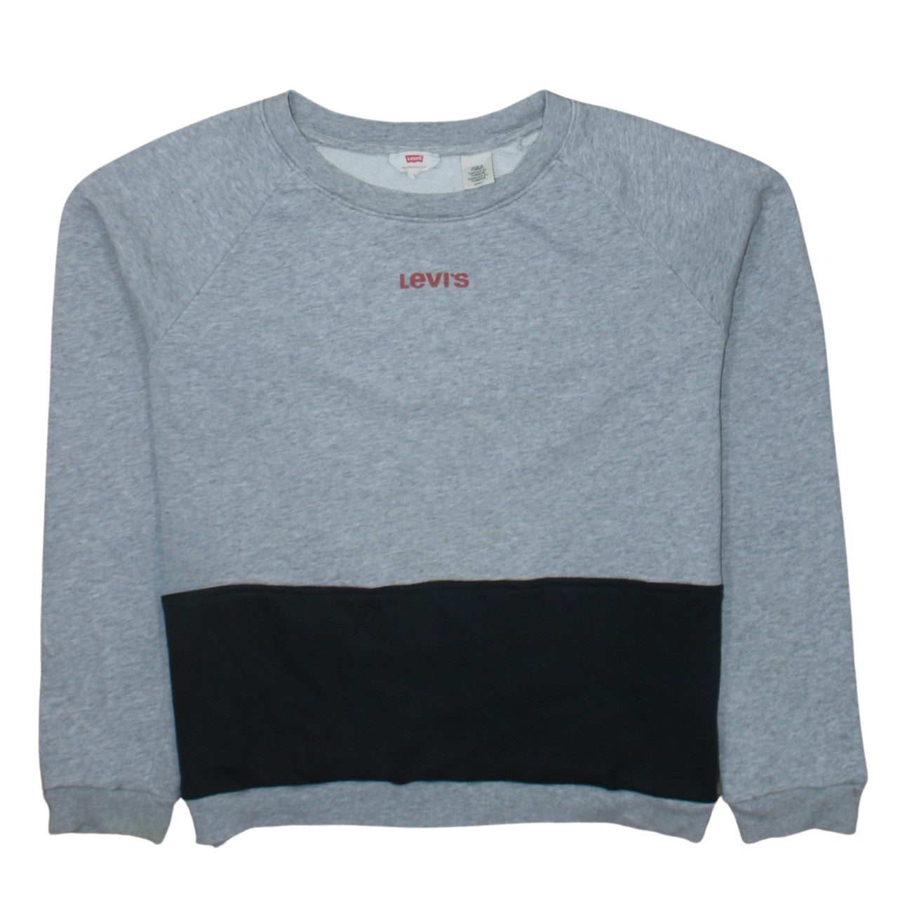 Levi's Womens Grey Sweatshirt Small Logo Pullover Contrast Hem
