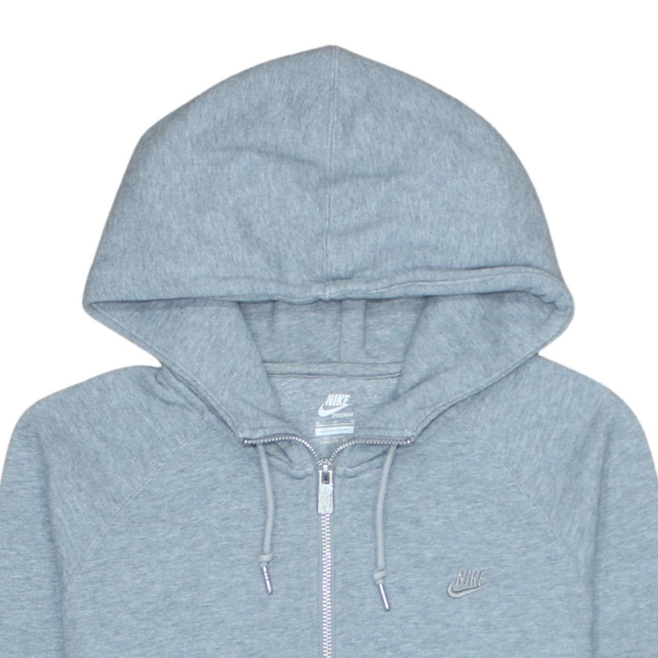 Nike Men's Grey Full Zip Hoodie M Sportswear Cotton