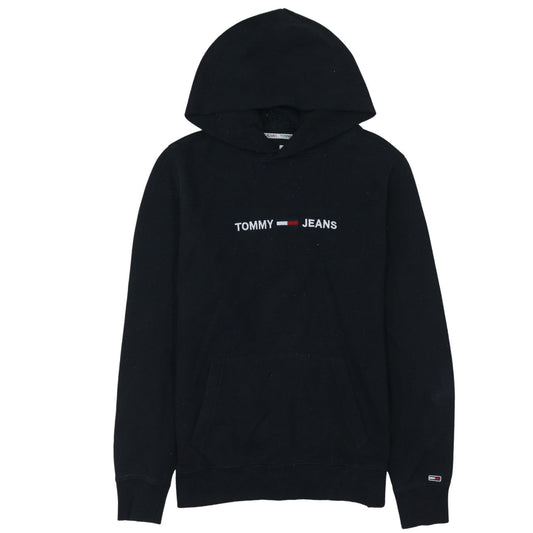 Tommy Jeans Mens Black Pullover Hoodie S Embroidered Logo