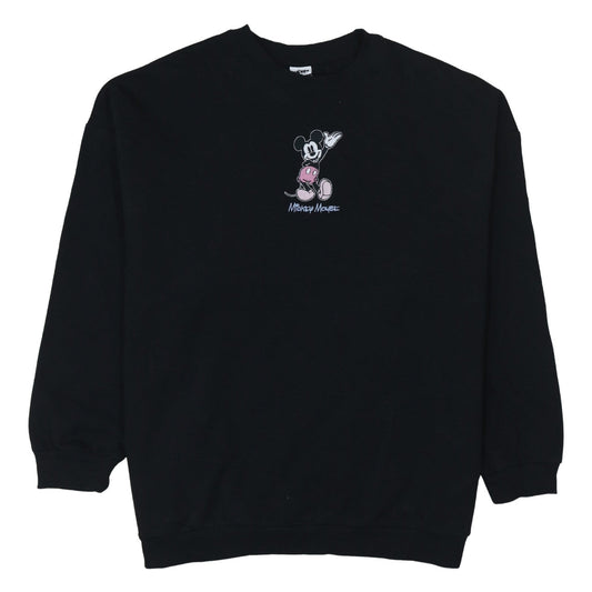 Disney Mickey Mouse Black Sweatshirt Women 16-18 George Relaxed Fit