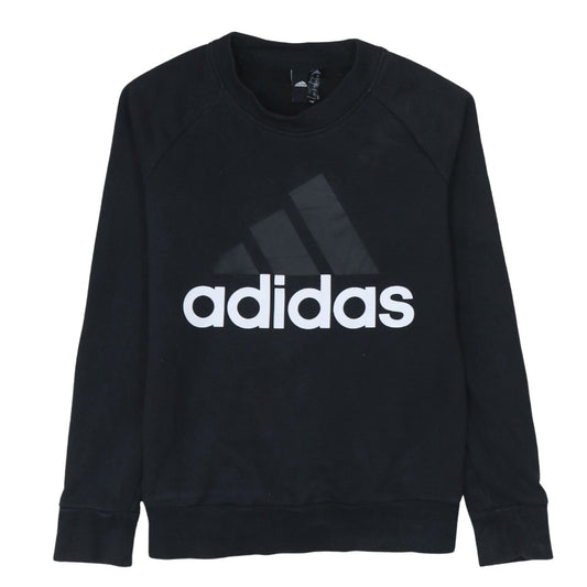Adidas Womens Black Small Crew Neck Pullover Sweatshirt