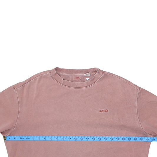 Levi's Women Pink Crew Neck Pullover Sweatshirt XS Cotton Blend