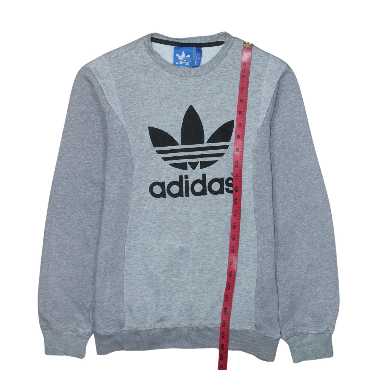 Adidas Women's Grey Crew Neck Sweatshirt Size S Logo Pullover