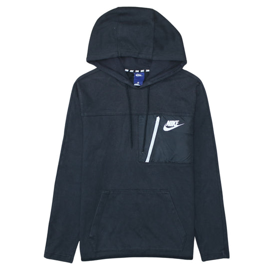 Nike Men's Black Pullover Hoodie Medium Logo Pocket Sportswear