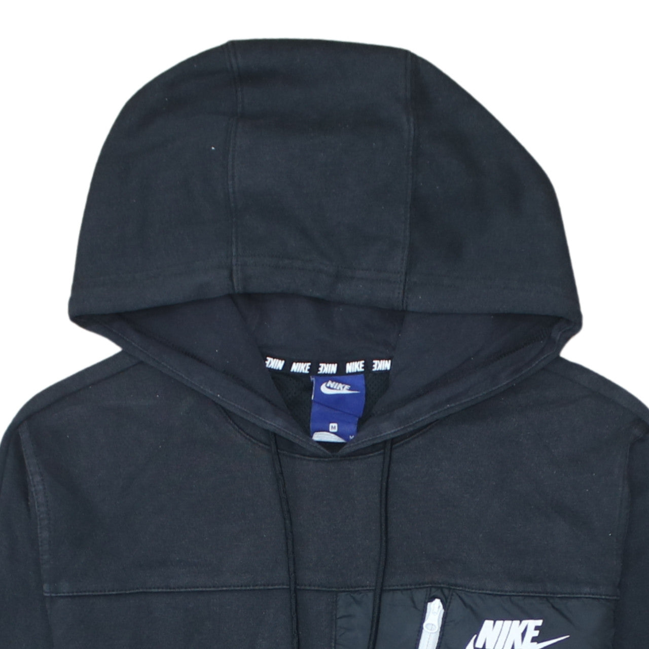 Nike Men's Black Pullover Hoodie Medium Logo Pocket Sportswear