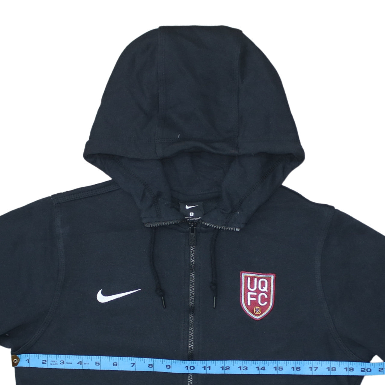 Nike Men's Black Full Zip Hoodie Small Embroidered UQFC Sportswear