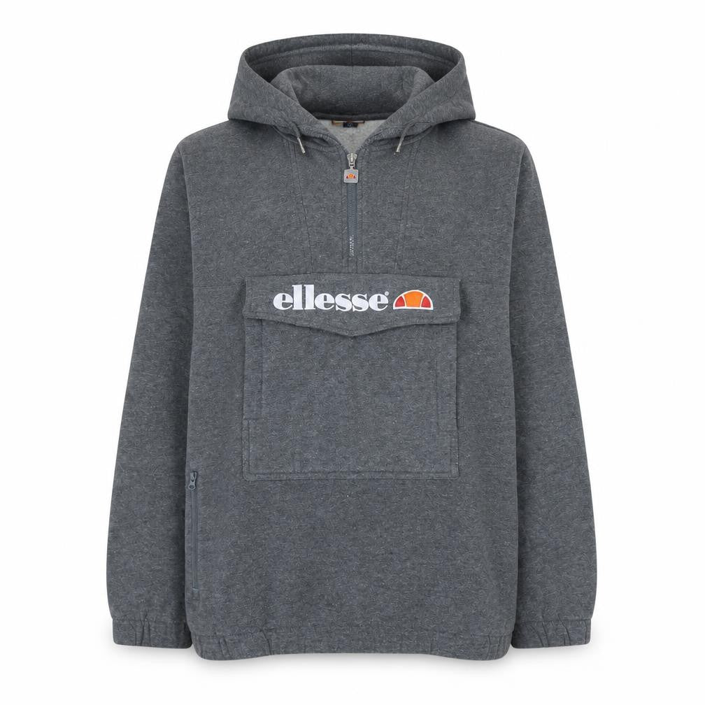 Ellesse Women Grey 1/4 Zip Hooded Pullover Sweatshirt Size 6