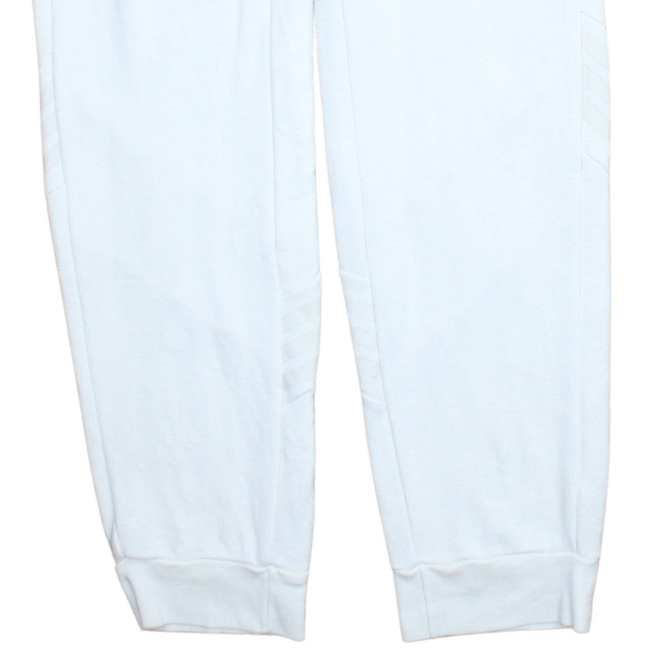 adidas Men’s White Sweatpants L Regular Fit Tapered Fleece Joggers