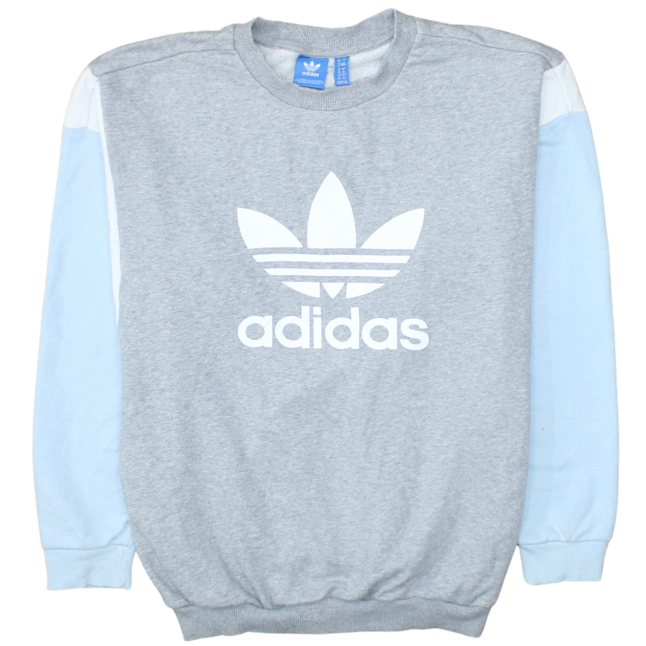 Adidas Women's Grey & Blue Crew Neck Sweatshirt Size 8 Classic Logo