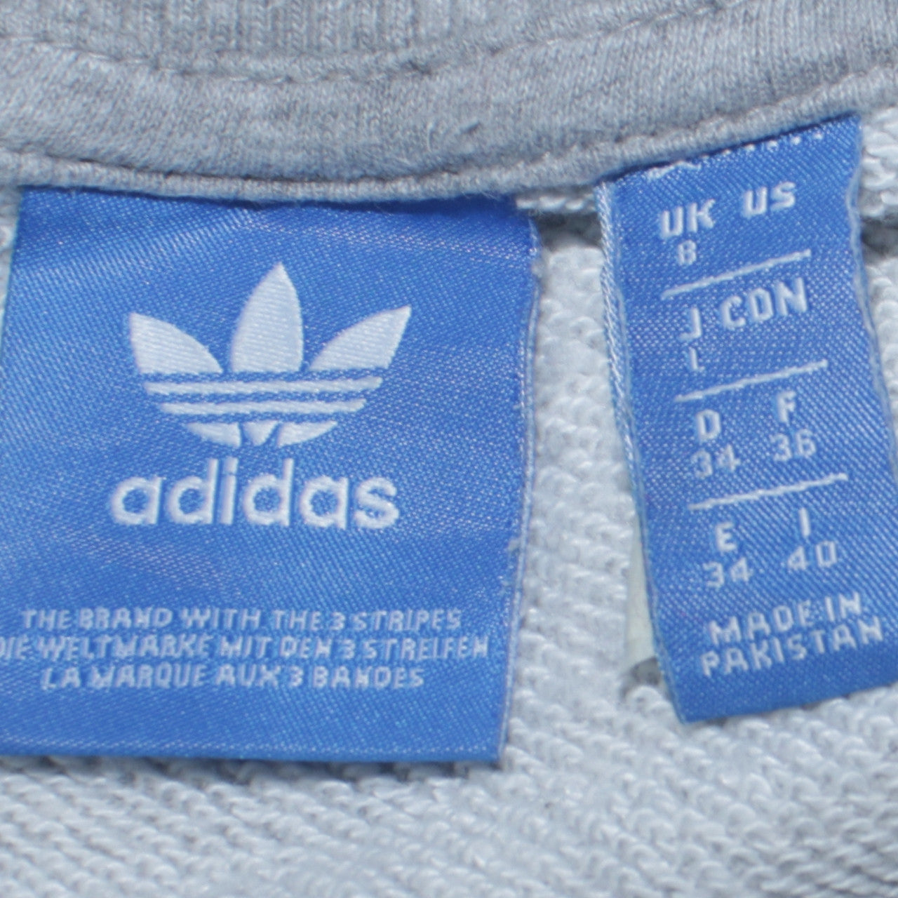 Adidas Women's Grey & Blue Crew Neck Sweatshirt Size 8 Classic Logo