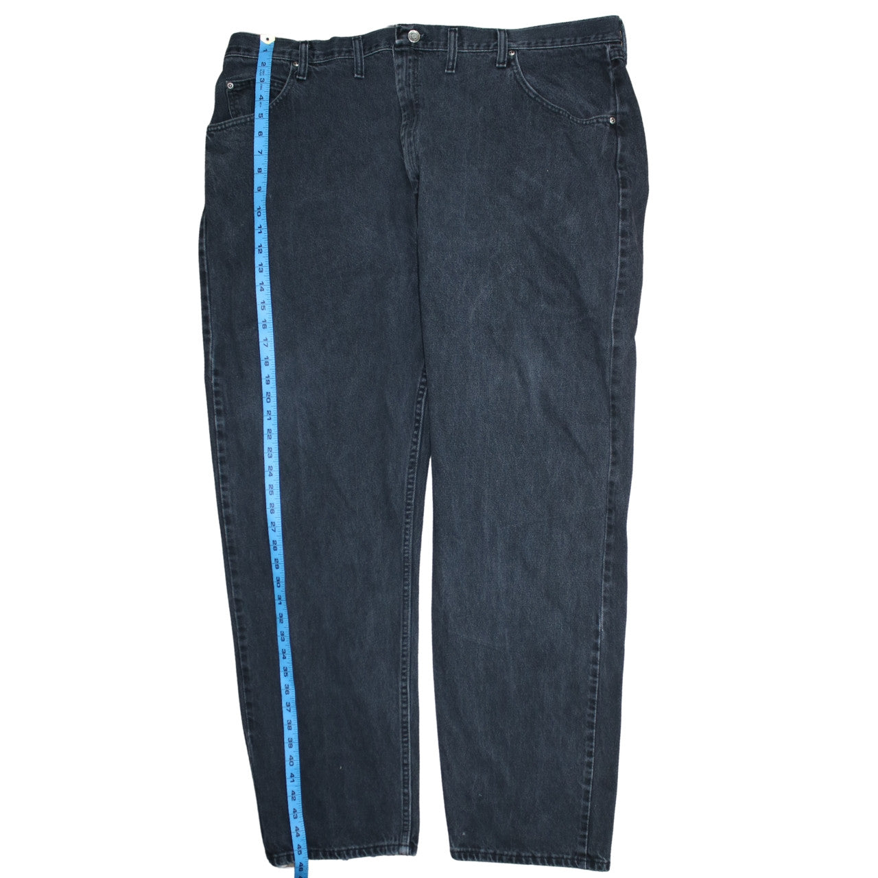 Wrangler Men's Black 46x32 Straight Fit Cotton Jeans