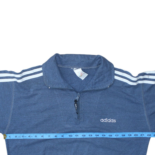 Adidas Men’s Blue 1/2 Zip Sweatshirt XS Vintage Sportswear