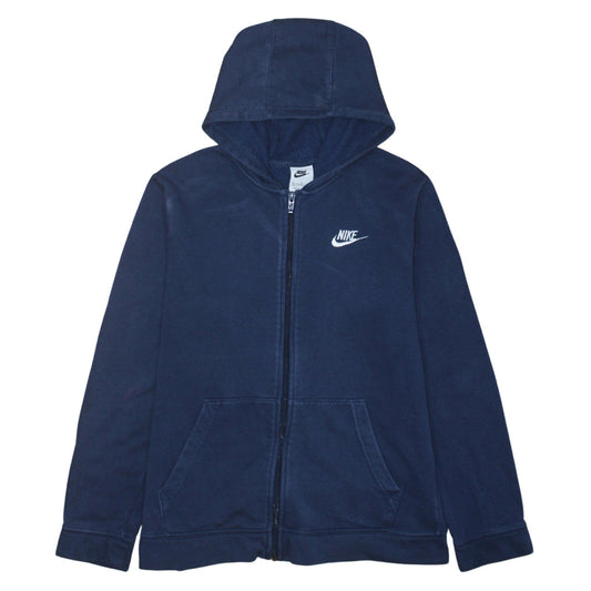 Nike Boys Navy Blue Full Zip Hoodie XL 158-170cm Cotton Blend