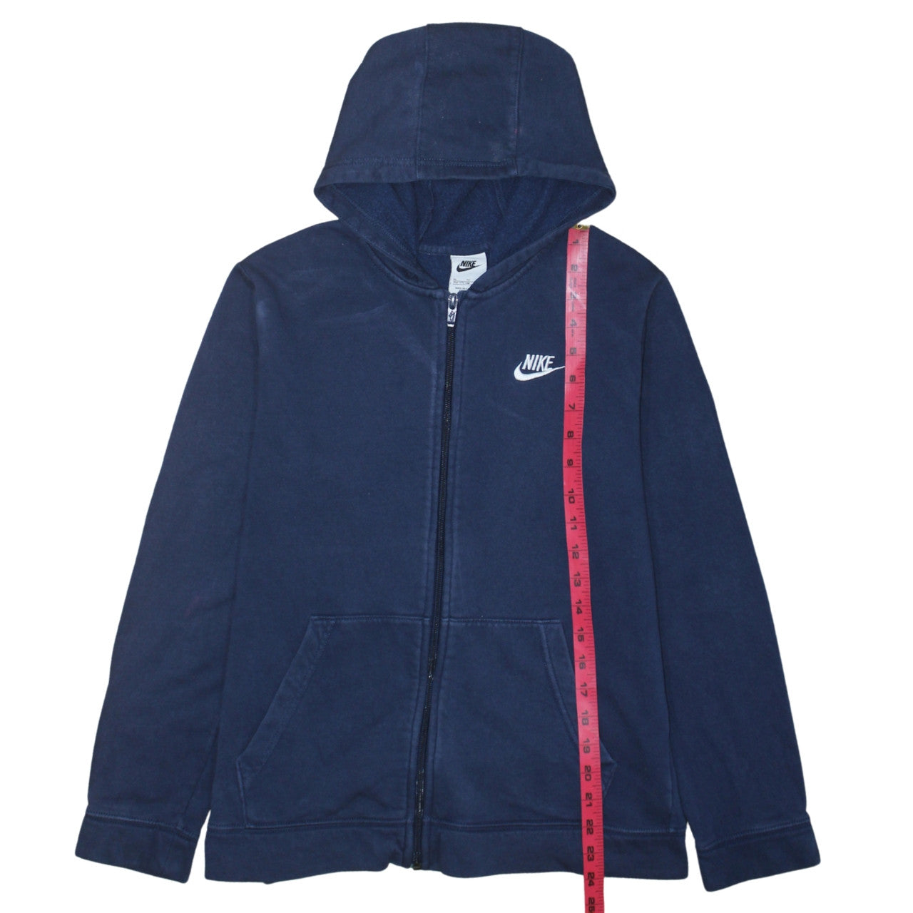 Nike Boys Navy Blue Full Zip Hoodie XL 158-170cm Cotton Blend