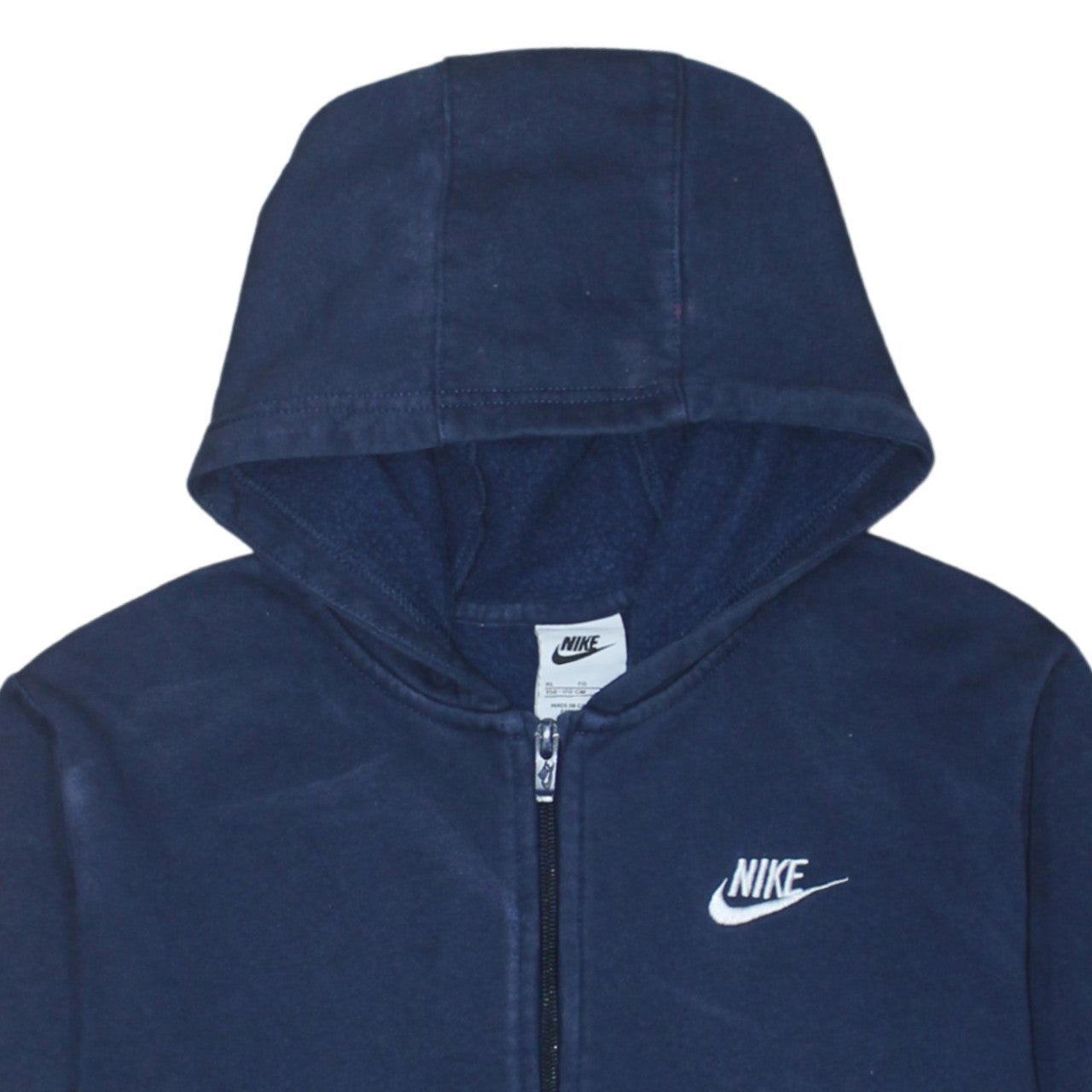 Nike Boys Navy Blue Full Zip Hoodie XL 158-170cm Cotton Blend