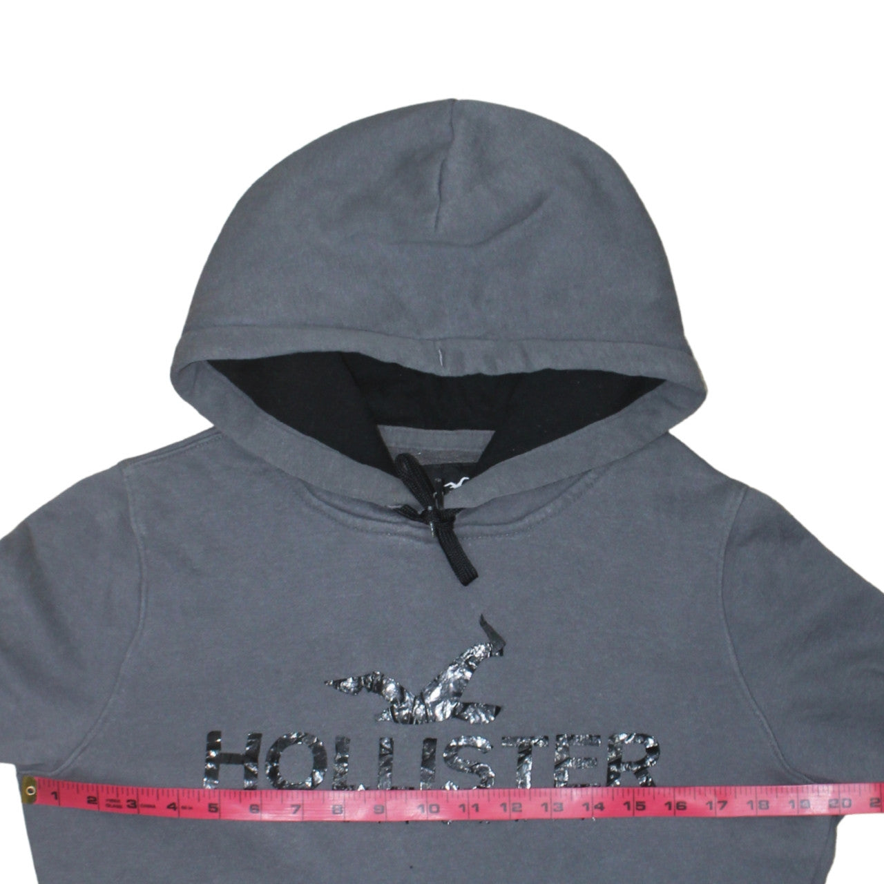 Hollister Men’s Grey XS Pullover Hoodie with Logo Graphic