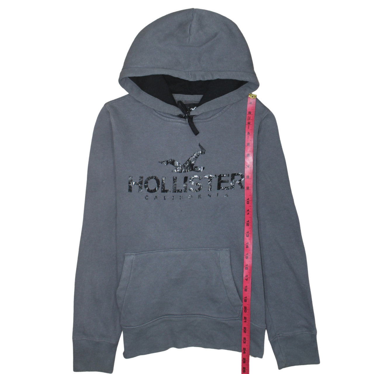 Hollister Men’s Grey XS Pullover Hoodie with Logo Graphic