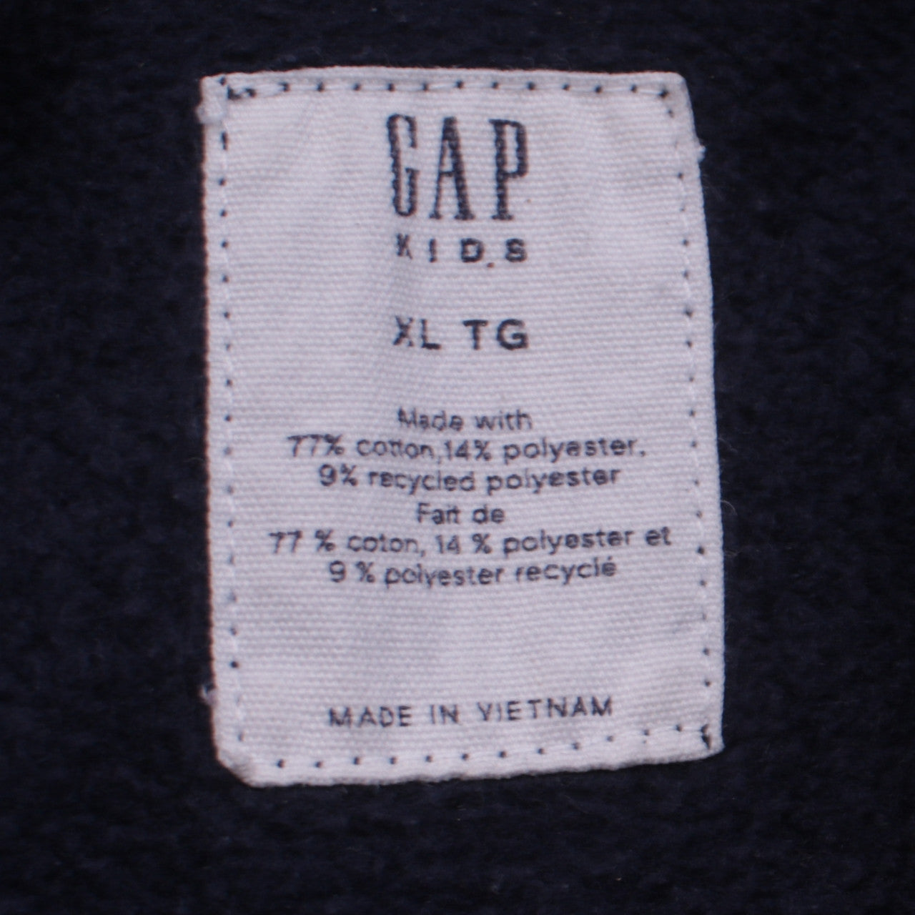 GAP Boys Navy Blue Pullover Hoodie XL Cotton Blend Logo Sweatshirt