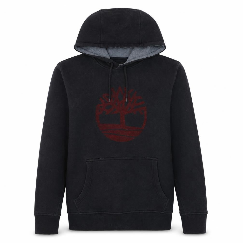 Timberland Men's Black Pullover Hoodie M Regular Fit Logo Outdoor