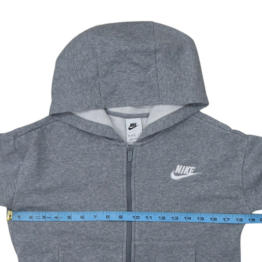 Nike Boys Grey Full Zip Hoodie L 146-156cm Cotton Blend