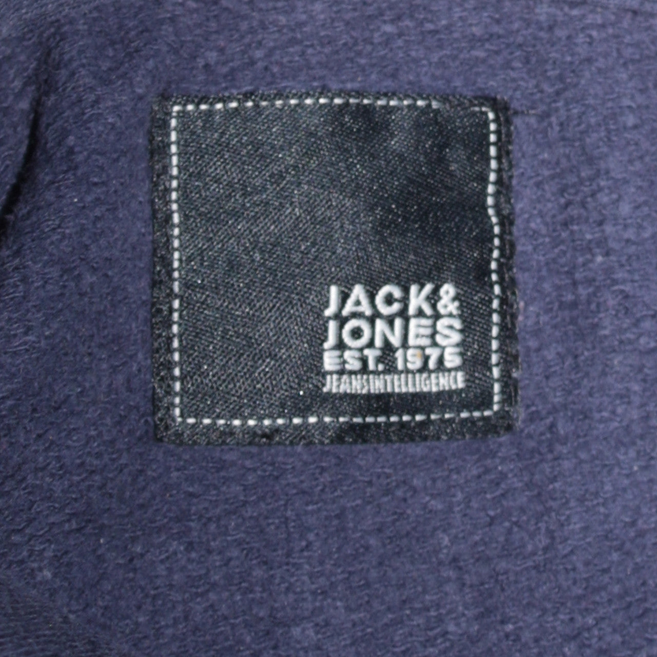 Jack & Jones Men's Blue Pullover Hoodie M Fleece Graphic Print