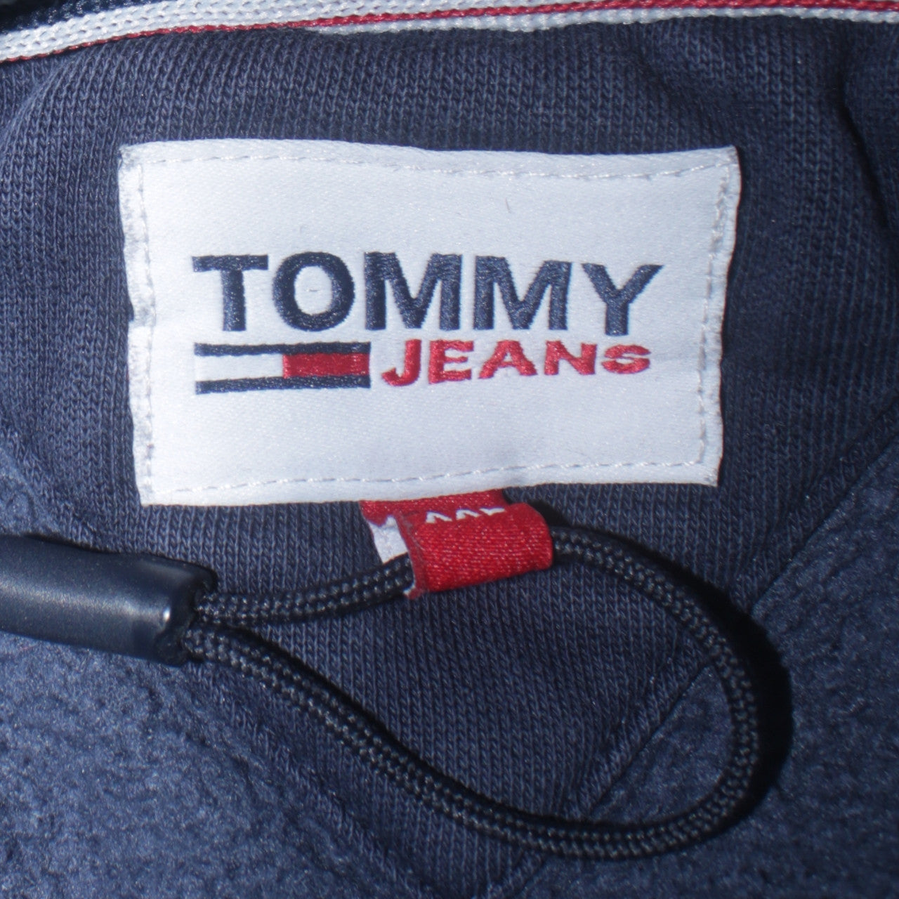Tommy Jeans Mens Blue Pullover Hoodie Size L Logo Casual Sweatshirt