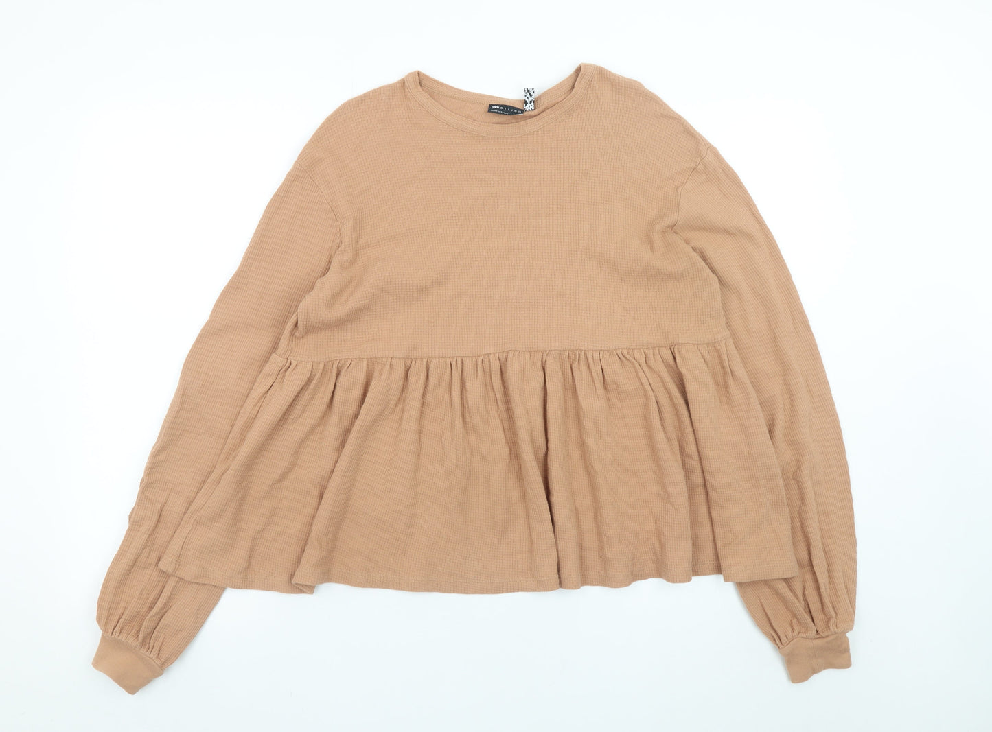 ASOS Design Women Beige Long Sleeve Cotton Tunic Top Size 6 Tall