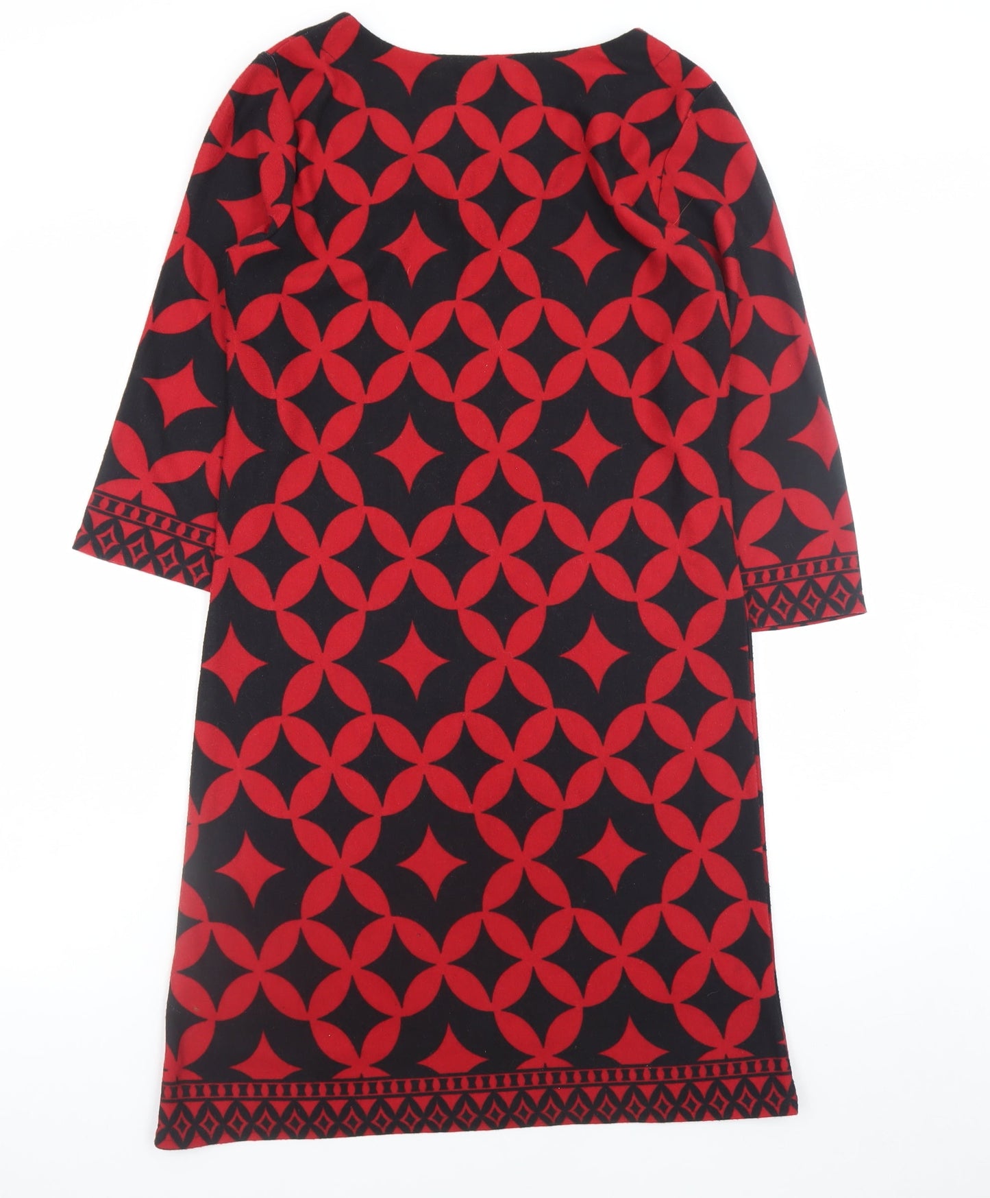 Simply Stockshop Women Red Geometric Shift Dress Size 12
