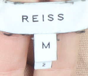 Reiss Women's Beige Long Sleeve Button-Up Shirt M