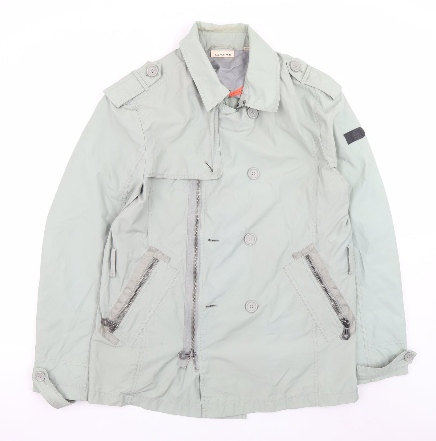 DKNY Jeans Men's Grey Cotton Nylon Trench Jacket XL